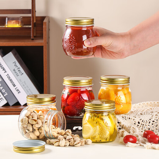 Baijie sealed jars 6 pieces packed with 300ml honey bottles cans jars with lids jam jars coffee beans tea jars glass storage jars