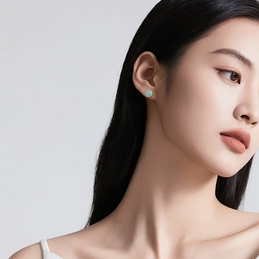 Impression Eyes prix garanti 11.11 boucles d'oreilles en jade de qualité A boucles d'oreilles en fleur de jade d'eau bleue pour femmes boucles d'oreilles en jade