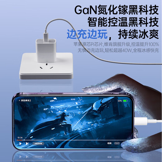 蜜玛适配苹果充电器原装30W充电线套装iPhone14promax数据线13/12/11充电头插头ipad氮化镓pd快充头 【原充正品】苹果45W快充头+1米PD线