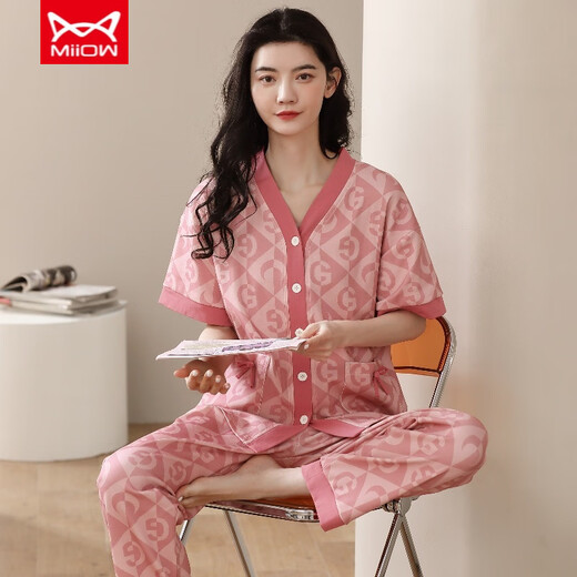 Catman (Miiow) Pure Cotton Pajamas для женщин весной и летним брюками с коротки