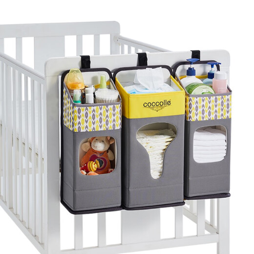 
Crib hanging storage bag bedside diaper bag bedside storage bag hanging basket fence storage hanging bag multi-function splicing military green 3 sets