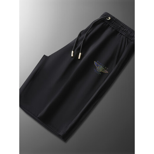 Nosskiss International High-End Cropped Hosen Herrenmodentrend Sportshorts Sommer-Casual Hosen Black 902 High-End-Mittelhose M-High-End-Mid-Hose