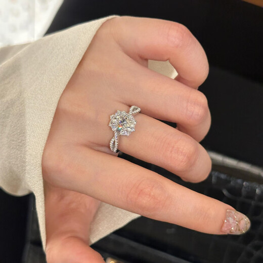 Nilan Fat Donglai's same style pt950 platinum pigeon egg ring 925 silver plated luxury oval moissanite diamond ring women's niche design thickened 1 carat 5*7 moissanite benchmark South African real diamond Hong Kong number 14-15 US size 7