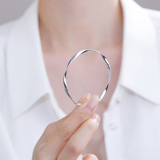 Meluxe PT950 platinum bracelet jewelry Möbius platinum bracelet birthday gift for girlfriend and wife, hollow, about 8.77g-53mm