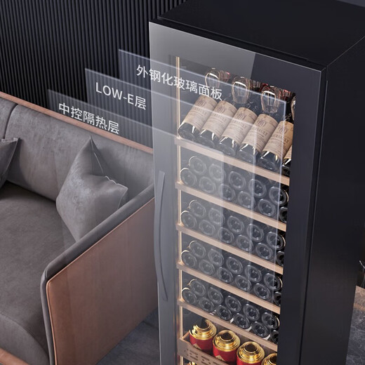Bai Kailun red wine cabinet, first-class energy efficiency, constant temperature wine cabinet, zero-embedded home commercial living room display cabinet, wine preservation refrigerator, dual temperature air-cooled frost-free tea beverage, white wine and foreign wine, single temperature zone | full red wine version | 100 bottles LOW-E anti-fog door