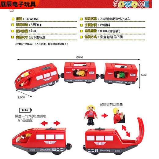 Pupan Train électrique télécommandé magnétique Chariot en bois Rail Mas Train Tête de traction Jouet pour enfants Train électrique magnétique vert Compatible avec divers rails en bois Configuration standard
