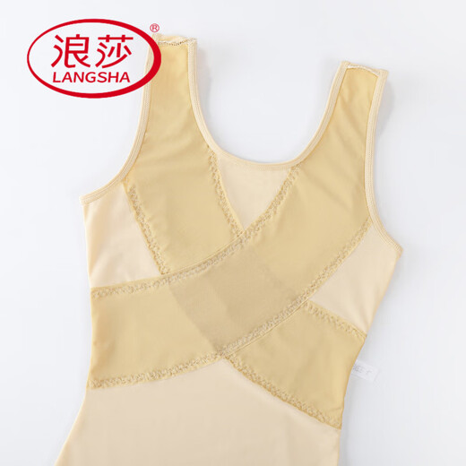 Langsha (Langsha) Façonnerie de corps en une seule pièce sans trace et Forme du corps mince de quatre saisons des femmes et les sous-vêtements de la ventre brûlant et liant le gilet serré noir m 75-89jin [Jin est égal à 0,5 kg]