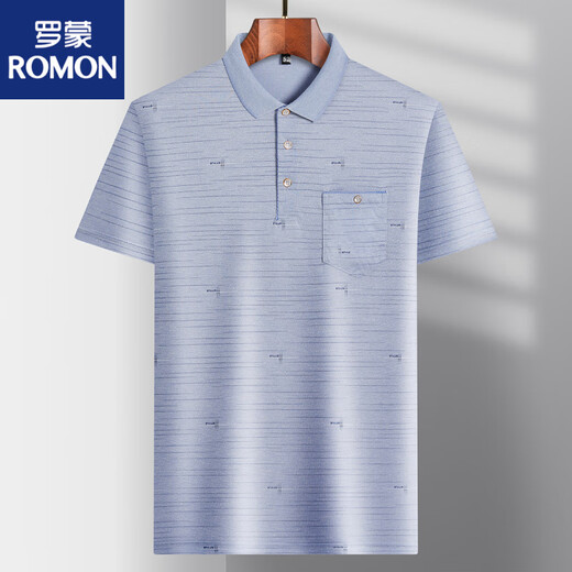 Romon Daddy's Revers Ice Seide Kurzärärmelte T-Shirt für Männer mittleren Alters für Herren-Freizeit-T-Shirt für mittlere und älter