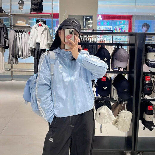 阿迪达斯（adidas）三叶草防晒皮肤衣春夏季轻薄运动休闲刺绣风衣男女时尚百搭连帽衣 夏季首选白色 S