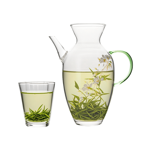 Bama Tea Industry Handheld Pot Tea Set One Pot One Cup Combination High Borosilicate Glass Teapot Tea Cup Suitable for Hot and Cold Pot 300ml + Cup 60ml