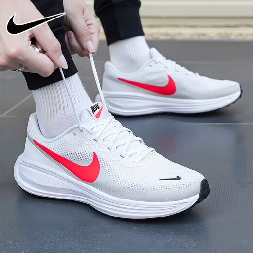 Nike (NIKE) official ship store running shoes men's shoes autumn new mesh breathable simple casual shoes low top white sports shoes HJ9198-102/white red/mesh breathable 39