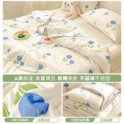 2025 New Class A Maternal and Infant Grade Baby Quilt Bean Velvet Baby Quilt Comfortable Children's Quilt Knitted Cotton Quilt Little Beautiful Comfortable Soft 110*150cm Spring and Autumn Quilt 2Jin Jin is equal to 0.5 kg