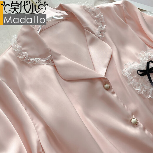 Modal ice silk pajamas for women in summer new sweet Korean gentle pink shorts shorts internet celebrity style home clothing set WLW9227# M [Suggested 80-100Jin [Jin equals 0.5 kg]]