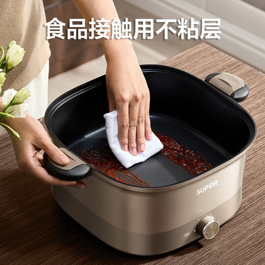 SUPOR (SUPOR) Elektrischer Hot Pot Micro Schnellkochtopf 6-Liger-Kapazität Elektrischer Wok Elektrisch-Kocher Elektrischer Heißtopf Multifunktionaler Pot Heißtopf Grill-Pot-Doppelschicht Nicht-Stick und Nicht-Paste-Bratpfanne 1800W Großer Feuerkraft 6L [2025 New H60FK983]