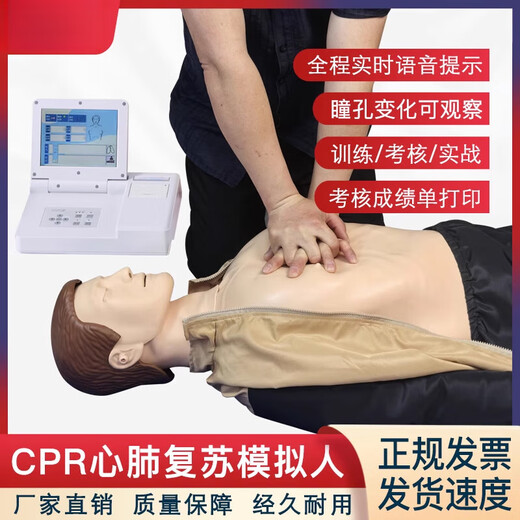 
CPR simulation teaching model CPR simulation human semi-full body CPR first aid training dummy heart CPR15690 full body + 8-inch LCD screen + remote control