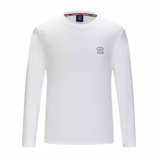 Desha [gekämmter Wasser weiche Baumwolle] Desha Spring reines Baumwollwäschel, langärmelte T-Shirt rundes Hals-Hemd-Hemd-Top LR12119 Weißer XL-Einzelgröße