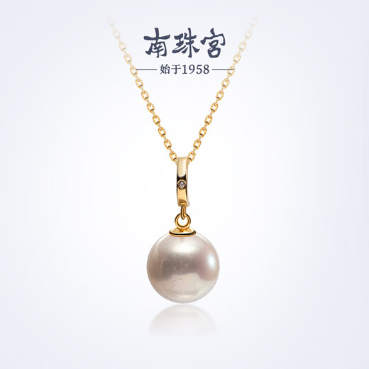 Nanzhu Palace New Year of the Snake 925 silver buckle freshwater pearl pendant single pendant 925 silver freshwater pearl pendant 10.0-11.0mm