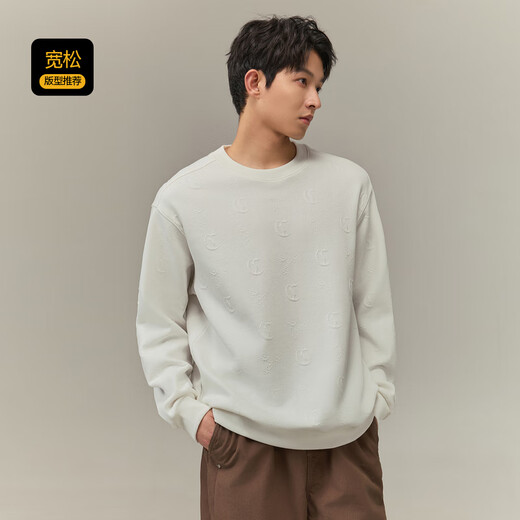 Cabin old flower dark pattern jacquard sweatshirt men's jacquard fabric daily casual comfortable soft autumn long-sleeved sweatshirt