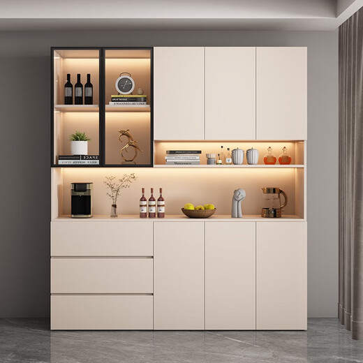 Quanpinwu 2025 Último gabinete lateral de comedor High Gabinete High Wall Simple Comining Almacenamiento Gabinete Sala de estar Gabinete de vinos Gabinete de entrada 12240*40*220 Tablero ecológico