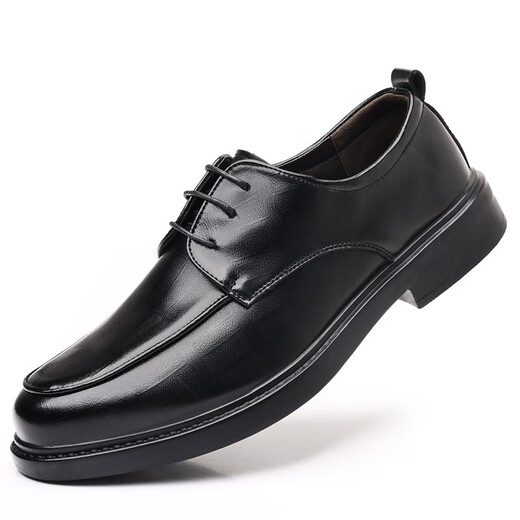 Sommergeschäft formale Lederschuhe für Männer Britisch-Stil Ultra-Faser-Leder lässige, atmungsaktive, weiche Sohle dicker Sohle Anzugschuhe Slipper Schwarz [Mikrofaserleder 9227] 39