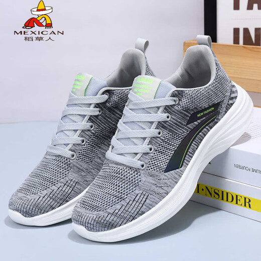 
Scarecrow (MEXICAN) old Beijing cloth shoes men's shoes new lightweight mesh shoes anti-odor sports shoes summer breathable mesh shoes casual running shoes men 1699 gray 45