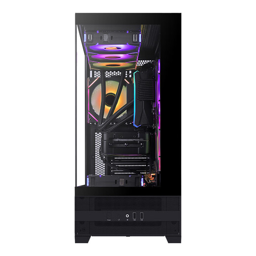 先马（SAMA）惊鸿2 黑色ATX海景房游戏电脑主机箱 电源仓网孔/高效散热/快拆/支持360水冷/9风扇位/427mm长显卡