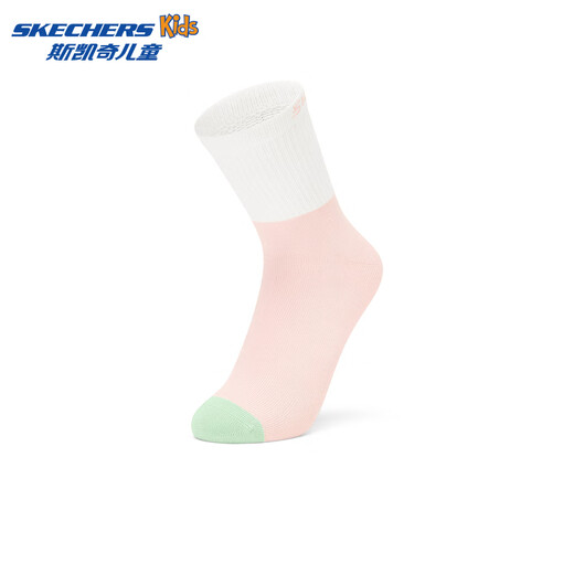 Skechers Skechers children's unisex mid-calf socks for girls lavender purple sweet pink soft and comfortable socks L424K076 lavender purple/sweet pink/04MD one size 130 L