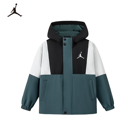 Jordan Nike AJ Children's Clothing Children's Windproof Jacket Boys Autumn New Hooded Jacket Mediterranean Green
