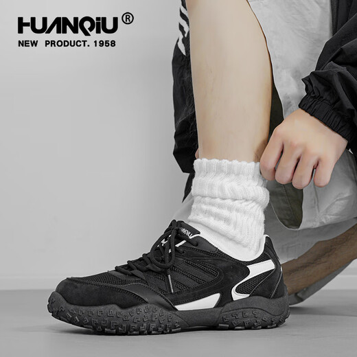 
Global black sneakers men's 2025 summer new outdoor non-slip hiking shoes ugly cute big-head casual dad shoes black 39