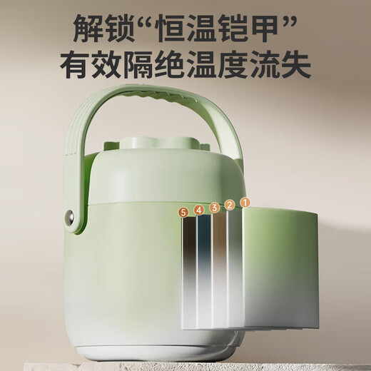 Royalstar Insulated Lunch Box 12 hours long thermal insulation 304 stainless steel vacuum insulated bucket portable lunch box for office workers and students with thermal bag, Sushu Purple 2 layers 1.5L