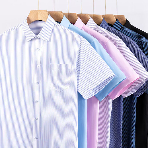 CEO Yageo clears the short-sleeved shirt for men in summer business casual color DP free iron high-end casual work cotton shirt blue 3DDX6636 38 codes recommended 90-115 Jin [Jin equals 0.5 kg] All code