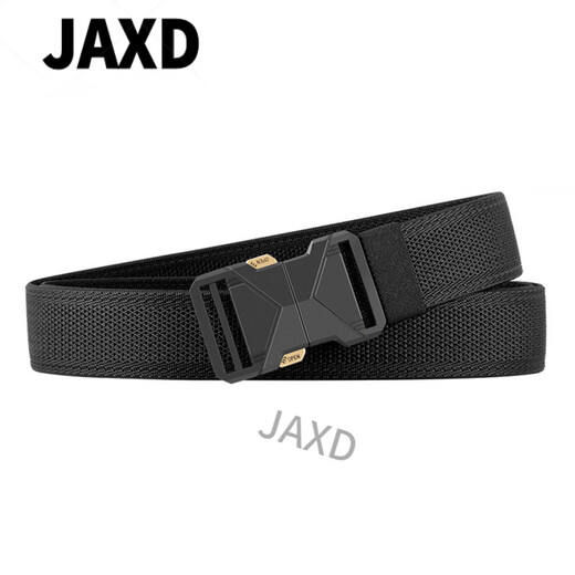 JAXD古格缇男士腰带2025新款户外战士黑骑士对插扣皮带弹力舒适裤带女 6187-黑色 110cm