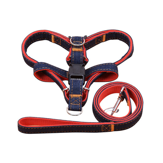 Luhid dog leash, dog leash, traction rope, cat small and medium-sized pet, Teddy Pomeranian chain, denim traction rope, S size