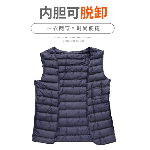 Yalu men's mid-length business casual removable down lining warm rex rabbit fur collar woolen coat, navy 175