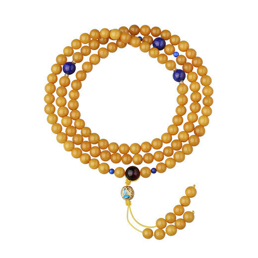 Potala Palace beeswax lapis lazuli 108 beads multi-circle play bracelet blood amber 925 silver bracelet necklace men and women birthday gifts