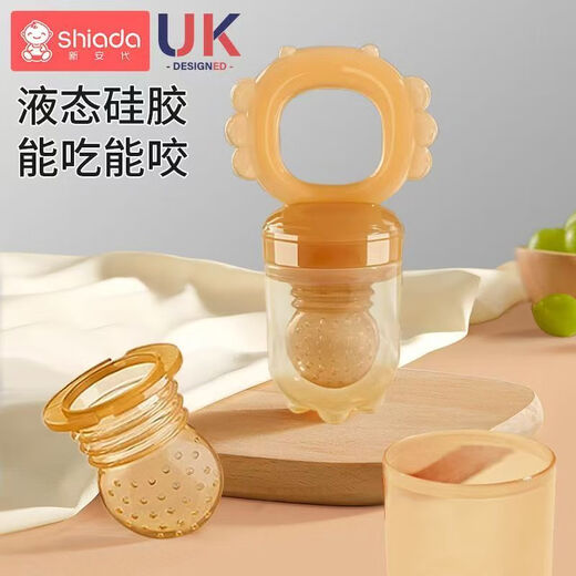 Xin'andai Fruit and Vegetable Bites Baby Fruit Fruit Soothing Teether for babies over 6 months old, fruit-eating artifact M size Fruit and Vegetable Bites 1 pack