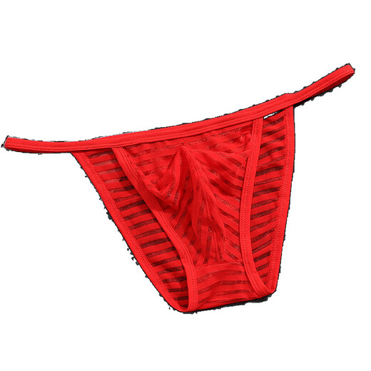 TTPMER2 men's mesh transparent thong low waist briefs sexy sexy underwear trendy blue suspender T-trouser T-trouser [1 piece] White M [90-110Jin [Jin equals 0.5 kg]]