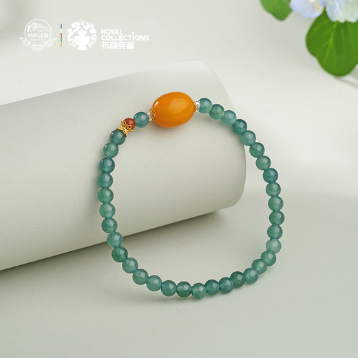 Potala Palace's unique jadeite beeswax approximately 7g jade bracelet 18K gold flower agate bracelet for women as a birthday gift for girlfriend