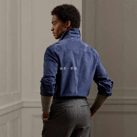 Polo Ralph Lauren现货羊皮翻毛皮衣衬衫外套男装紫标Purple Label/拉夫劳伦 现货 D12 XL