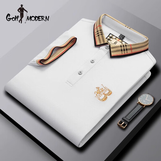 GOLF MODERNGOLFMODERN高尔夫polo衫男短袖夏季刺绣翻领T恤2025新款半袖 黄色_ZA897 M