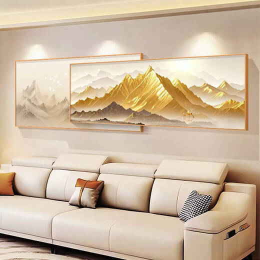 Yonghuan Rizhao Jinshan Salon Sofa Fond Decoration Mur Painting Light Luxury Mural Light Painting convient aux grands peintures suspendues murales blanches. Retour à YouShan B Style 33 * 80 + 26 * 80 = chevauchement de longueur totale 12035 mm en aluminium