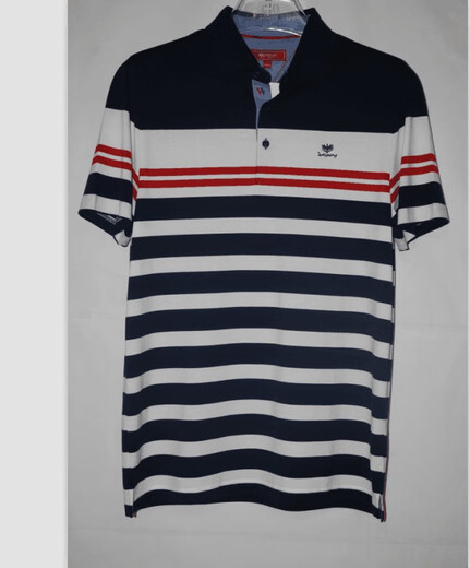 Summer lapel short-sleeved t-shirt for men casual comfortable short-sleeved T-shirt D12046 royal blue M