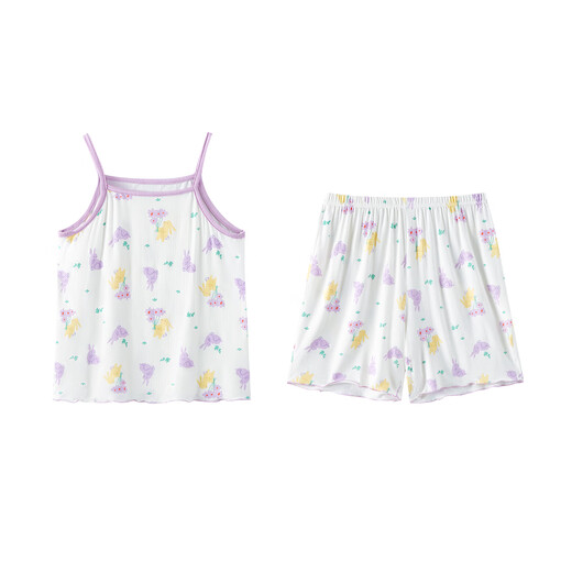 
DEESHA [7A Antibacterial Skin Soothing] Children's Pajamas Set Spring and Summer Girls' Cool Sling Vest Home Suit