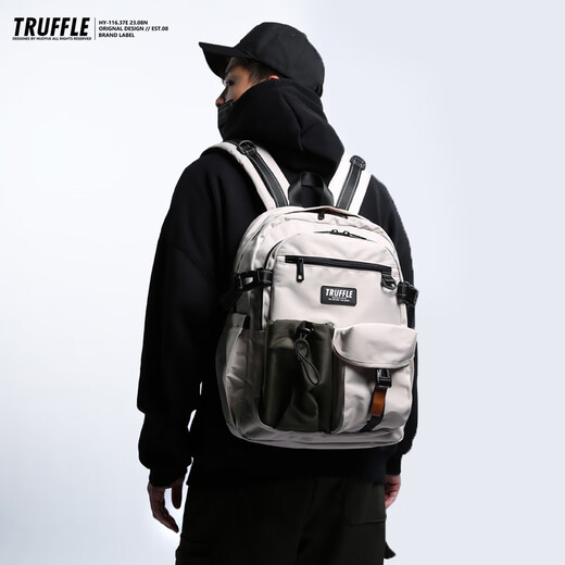
TRUFFLE backpack large capacity travel male student schoolbag ins niche trendy brand light outdoor women mountaineering backpack SPXN-beak gray