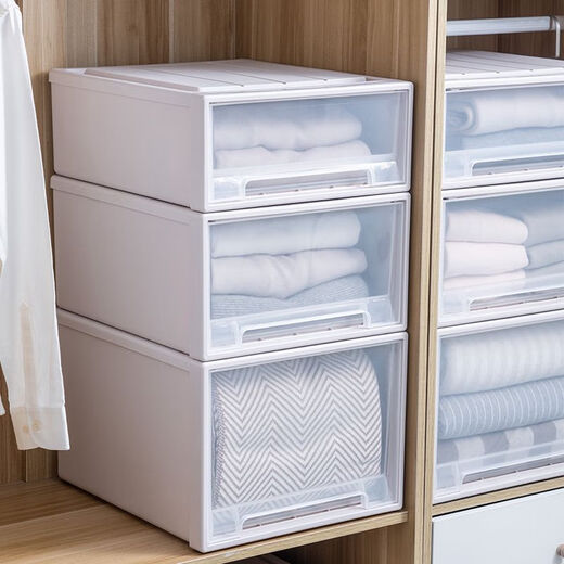 Armoire de rangement du tiroir de pupan, boîte de rangement d'armoire à vêtements, boîte de rangement de collation en plastique, boîte de tri, boîte de rangement de garde-robe ménage