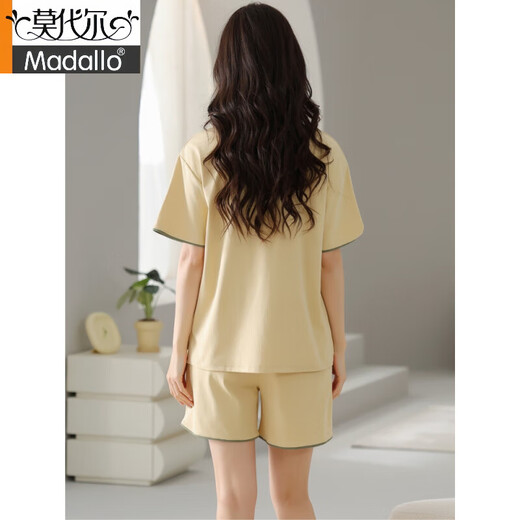 莫代尔睡衣女2025夏季新疆棉短袖短裤简约休闲棉质薄款家居服套装可外穿 Z9859 M 建议80-100斤