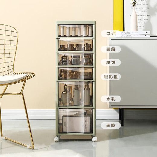 Sternoptimierte kosmetische Lagerschrank-Schubladenstyle Multi-Layer-Speicherregalbodenbodenboden-Desktop-Hautpflegeproduktspeicherbox unter Tisch Organisierungsschrank weiße 6-Stufe weiße 6-Level
