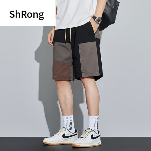 Shurong Japanese 2025 spring and summer casual shorts men's five-point pants trendy brand workwear new summer fashion half-trousers mid-pants Military green 9277 3XL