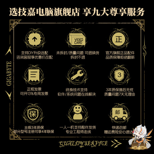 GIGABYTE 14600K core display no graphics card host 265K/14700KF/285K/14900K/245K/14490F desktop gaming office computer assembly DIY complete machine with seven 12400 core display host