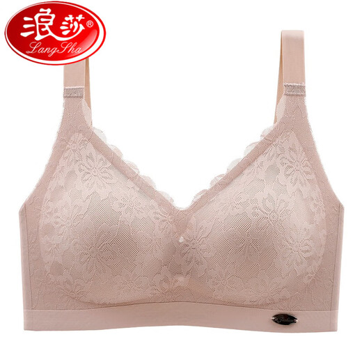 Langsha (Langsha) Sous-vêtements en latex sans traces sans anneaux en acier, petits seins, rassemblement sportif en dentelle mince, seins latéraux, beau dos et soutien-gorge anti-sac. Couleur de peau m [80-100jin [Jin est égal à 0,5 kg] 32/70ABCD]